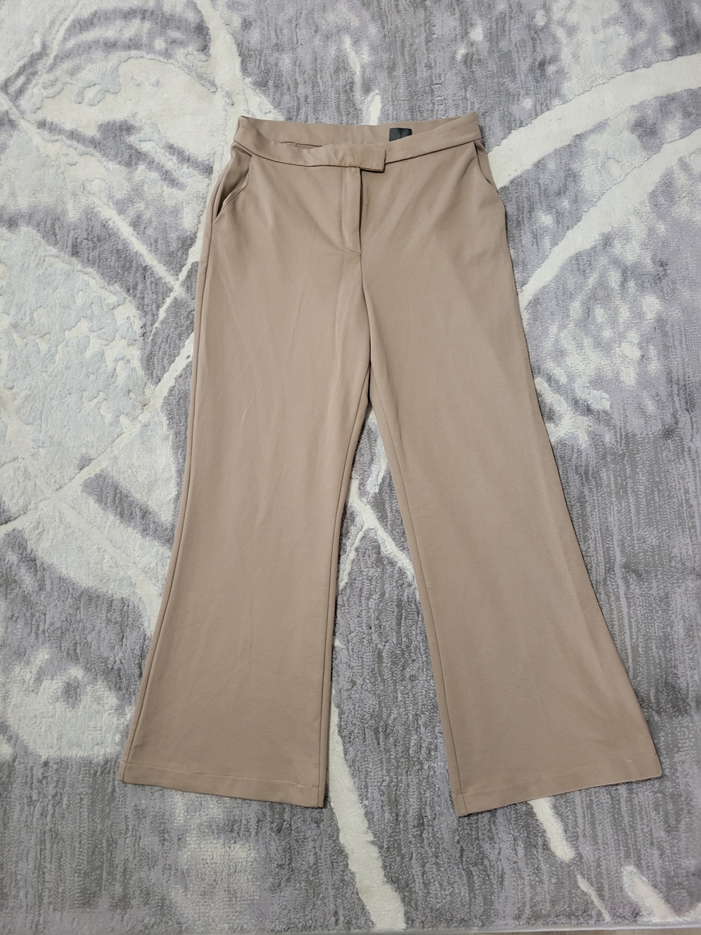 H&M Tailored Higg-Rise Wide-Leg Pants in Taupe Size M